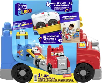 Immagine prodotto di Mega Bloks Fast Tracks auto da corsa con suoni (15 pezzi)