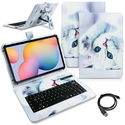 Produktbild von Tablet Hülle für Samsung Galaxy Tab S6 Lite Tasche Keyboard Schutzhülle BluetoothFarben:Motiv 2