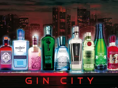 Zdjęcie produktu dla Bars Art Print Picture - Gin City (60 x 80 cm)
