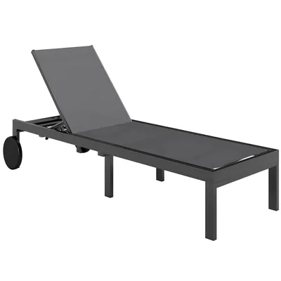 Produktbild von Sonnenliege Atmungsaktive Gartenliege mit 6-fach Verstellbar Rückenlehne Rädern Aluminiumrahmen