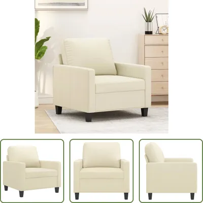 Produktbild von The Living Store Sessel Creme 60 cm Kunstleder