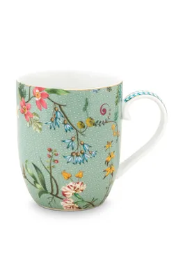 Produktbild von PIP STUDIO Jolie Flowers Blue Becher mit Henkel klein 0,145 l