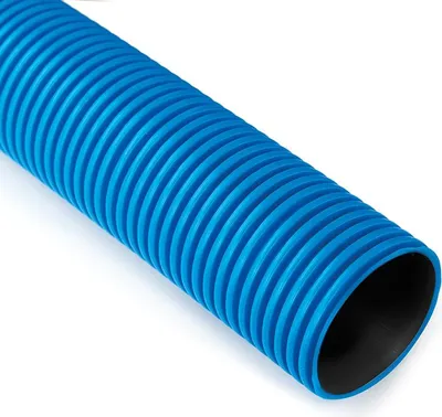 Zdjęcie produktu dla Dwuwarstwowa rura karbowana w zwojach, niebieska, 75 mm, 50 m