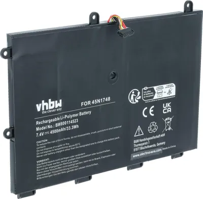 Produktbild von vhbw Akku kompatibel mit Lenovo ThinkPad 11e (20DA-A000UAU), 11e (20DA-A000SAU), 11e (20DA-A000TAU) Notebook (4500 mAh, 7,4 V, Li-Polymer)