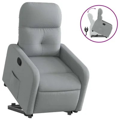 Produktbild von vidaXL Relaxsessel mit Aufstehhilfe Hellgrau Stoff