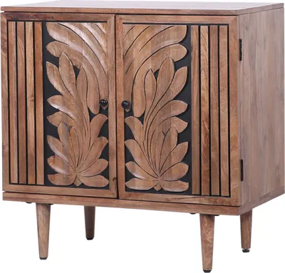 Produktbild von Kommode Aday 80 cm aus Massivholz im Boho & Mid-Century Stil