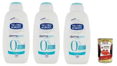 Produktbild von Neutro Roberts dermazero micellare Bagnodoccia, Körperbade-, Feuchtigkeits- und Umhüllungsformel, Mit reinem Glycerinöl, 3x 450 ml + Italian Gourmet polpa 400g