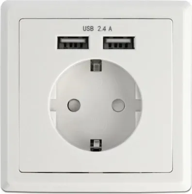 Immagine prodotto di DELOCK Einbausteckdose mit 2 x USB Typ-A Ladeport 2,4 A