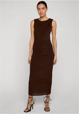 Image de Robe longue à volants en maille Urban Classics pour femme, marron - XS