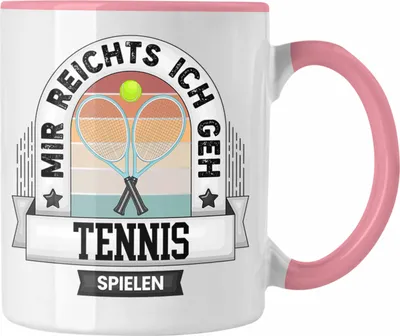 Produktbild von Trendation - Tennis Tasse Geschenk Lustiger Spruch Mir Reichts Ich Geh Tennis Spielen Becher Geschenkidee Tennisspieler (Rosa)