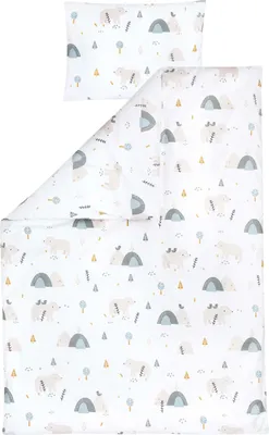Produktbild von Julius Zöllner Babybettwäsche 100% Baumwolle, Standard 100 by ,  Germany, Gr. 80x80 + 35x40 cm, Mountain Bear