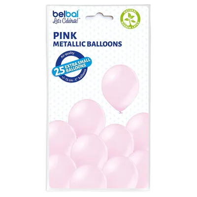 Produktbild von 25 Stk. Luftballon Uni Metallic Ø 12cm | Pink