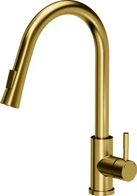 Produktbild von QUADRON Küchenarmatur Mischbatterie 360°, JULIA SteelQ, Farbe: Gold, Höhe: 42,5 cm Armatur Küche aus Edelstahl, Wasserhahn für Küche