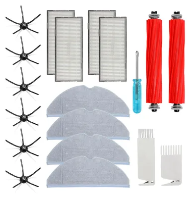 Image de Aopunly Kit d'accessoires Roborock pour S7 Pro Ultra/Roborock S7 MaxV Ultra, 2 brosses autonettoyantes, 4 filtres, 6 brosses latérales, 4 lingettes