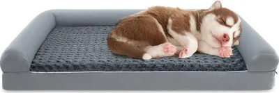 Produktbild von GOPLUS Orthopädisches Hundesofa, hopädisches Hundebett mit Memory Schaum, abnehmbarem, waschbarem Bezug, Tierbett für große & mittelgroße Hunde (L)