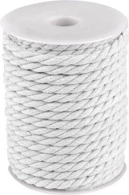 Produktbild von 10m Baumwollseil 12mm gedreht Baumwollschnur Baumwoll-Kordel Makramee Naturseil Tauwerk, Größe:12mm, Farbe:weiß