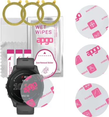 Produktbild von apgo 3 Stück Schutzglas, klar, kompatibel mit Garmin Forerunner 255 Smartwatch, Hybrid 8H, Ersatz für Hartglas, Displayschutzglas, Bildschirmschutz, Displayschutz, kratzfest