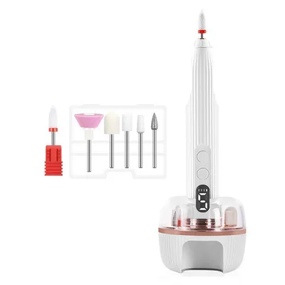 Produktbild von Kabelloses tragbares Maniküreset – Elektrischer Nagelfräser 18000 U/Min, Pediküreset mit UV-Lampe, 5 Geschwindigkeiten einstellbar