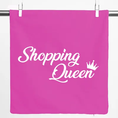 Produktbild von Huuraa Kissenbezug Shopping Queen 40x40cm Fuchsia Baumwolle Dekokissenbezug Geschenkidee