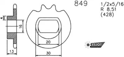 Zdjęcie produktu dla Ritzel ESJOT Standard 428 16Z