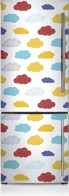 Produktbild von Dekoration Kühlschrank Aufkleber Magnete Küche Kühlschrankmagnete 60x205 cm - Bunte Wolken