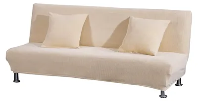 Produktbild von Sofabezug ohne Armlehnen, Stretch, für 2-Sitzer Schlafsofa, cremefarben, ohne Kissenbezug
