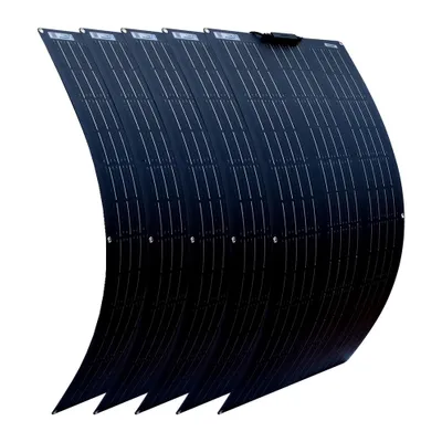 Immagine prodotto di Pannello solare flessibile, potenza massima 100W, alta efficienza 22%, design leggero e resistente, 5 pezzi 100 W
