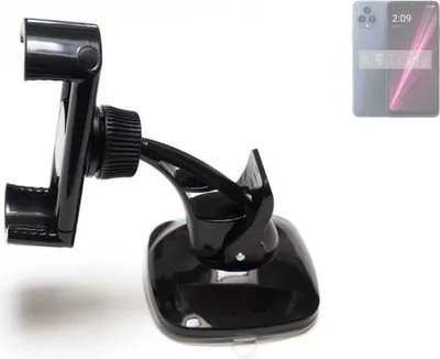 Produktbild von K-S-Trade kompakte Handy-Halterung Windschutzscheibe kompatibel mit T-Mobile REVVL 6 Armaturenbrett schwarz Autohalterung KFZ Halter