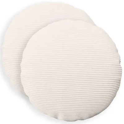 Image de vidaXL, housses de coussin, 2 pièces, modèle HEERLEN, couleur crème, diamètre 40 cm, matière : cord