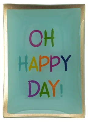 Produktbild von Love Plates, Glasteller M, Oh happy day, hellgrün