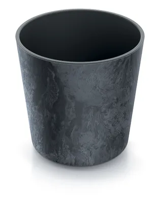 Produktbild von Blumentopf URBI ROUND EFFECT mit Einsatz 25 cm - Farbe: anthrazit