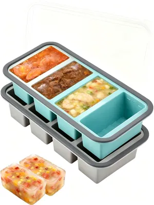 Immagine prodotto di Elzusha - Set di 2 contenitori in silicone per congelare, ideali per cibi e salse