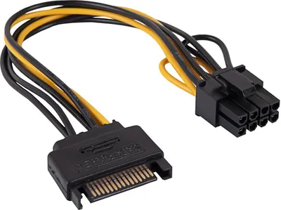 Produktbild von Akyga AK-CA-80, 0,2 m, PCI-E (6+2 pin), SATA 15-Pin, Männlich, Männlich, 17 g