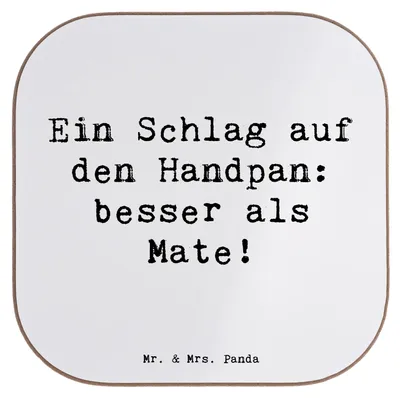 Produktbild von Mr. & Mrs. Panda Untersetzer für Gläser Spruch Handpan Zauber - Weiß - Geschenk, spielen, Musik, Musikinstrument, Holzuntersetzer, Musiker, Coaster, Instrument, Lernen