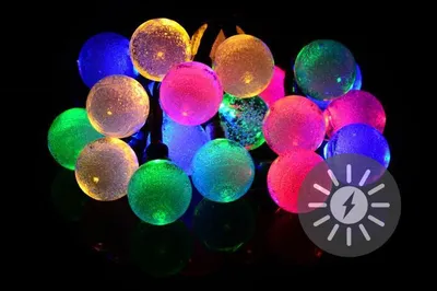 Obrázek produktu pro Solární světelný řetěz 20 LED, barevné, blikající funkce