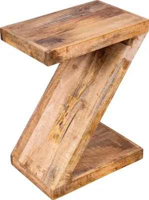 Produktbild von Beistelltisch Z Mango H60cm Holz Braun Natur Massiv Couchtisch Sofatisch Ablage
