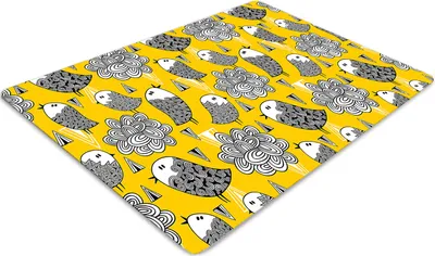 Produktbild von Stuhlunterlage Bürostuhlunterlage 120 cm x 90 cm Bodenmatte Bürostuhlunterlage - Doodle-Vögel