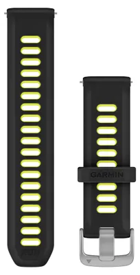 Produktbild von Garmin Schnellwechsel-Armband 20 mm, Silikon, Schwarz/Amp Yellow