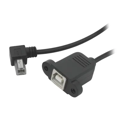 Produktbild von G44 USB-B Verlängerungskabel Adapter – USB-B Stecker auf USB-B Buchse, abgewinkelt, Druckerkabel Verlängerung