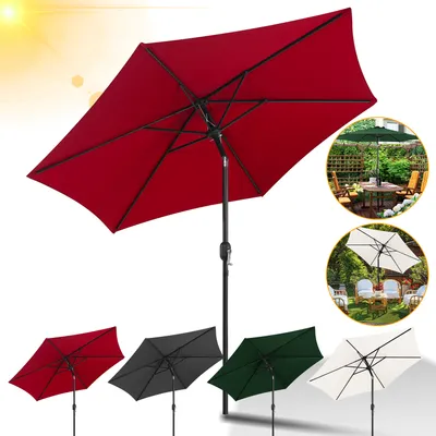 Obrázok produktu pre Aopunly Parasol Balcony 270cm UV ochrana 40+ Beach Umbrella Tiltable Water-repellent Aluminium Wind Opening Garden Umbrella, Red