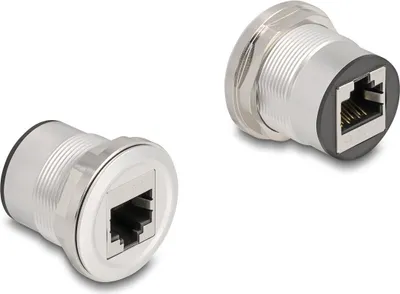 Obrázek produktu pro DeLOCK 88190, 2 x RJ-45, Samice, Samice, Přímý, Přímý, Černá, Stříbrná