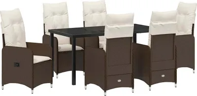 Obrázok produktu pre Záhradný jedálenský set 7 pcs Hnedá polyratan