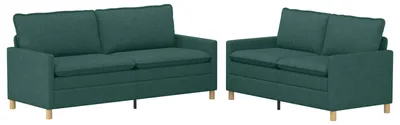 Immagine prodotto di vidaXL Set di divani, 2 pezzi, tessuto verde scuro