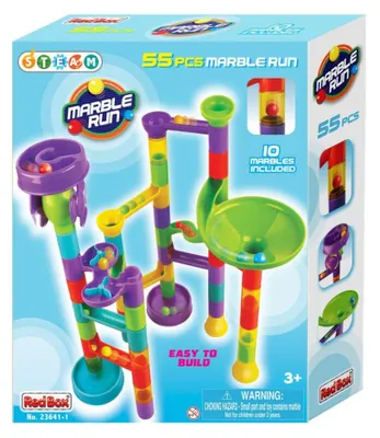 Image de Piste de billes en plastique 55pcs dans une boîte 27x35x8cm