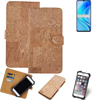 Produktbild von K-S-Trade Hülle kompatibel mit Huawei Enjoy 50  Kork Handyhülle Cover  Schutzhülle TPU Case Bumper in Hellbraun, (1x)