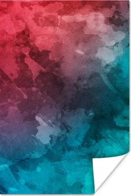 Produktbild von MuchoWow® Poster Aquarell - Rot - Blau - Abstrakt 80x120 cm - Papierdruck