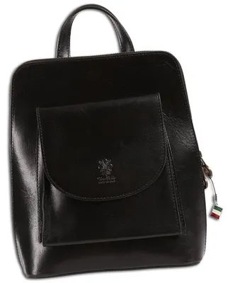 Productafbeelding van Florence Rugzak voor dames, van echt leer, zwarte cityrugzak, model ORF105S1