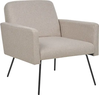 Zdjęcie produktu dla BELIANI Fotel beżowy tapicerowany czarne metalowe nóżki nowoczesny retro do salonu do sypialni