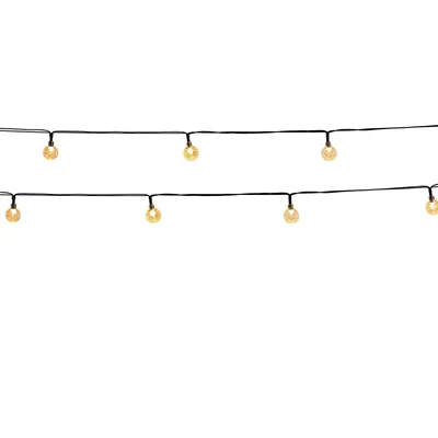 Image de Guirlande lumineuse solaire 20 globes scintillants LED blanc chaud FESTY WHITE 5.80m