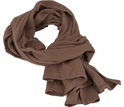 Produktbild von Indisches Baumwolltuch, Schal, Leichter Musselin Baumwollschal 50*150 cm - Braun, Uni, Baumwolle, Sarongs & Tücher